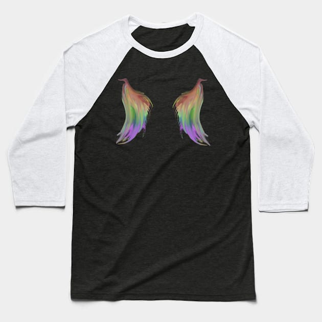 Rainbow Wings Baseball T-Shirt by Tuvoria